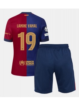 Billige Barcelona Lamine Yamal #19 Hjemmedraktsett Barn 2024-25 Kortermet (+ Korte bukser)